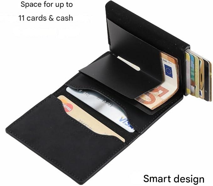 Heren Portemonnee RFID – Slim Wallet met Kaartuitwerp & Muntvak