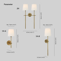 Theodore Wandlamp Messing Stof