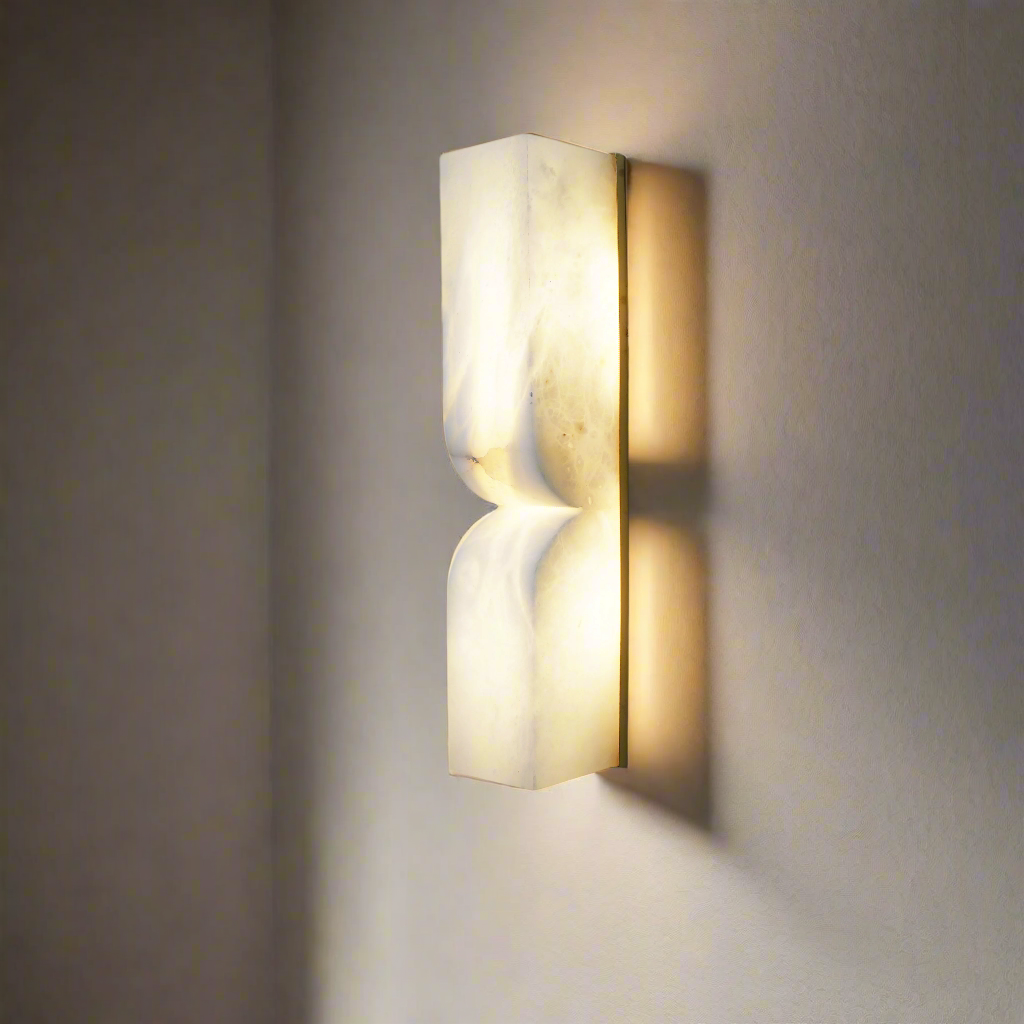Moderne Rechthoekige Alabaster Essentie Wandlamp