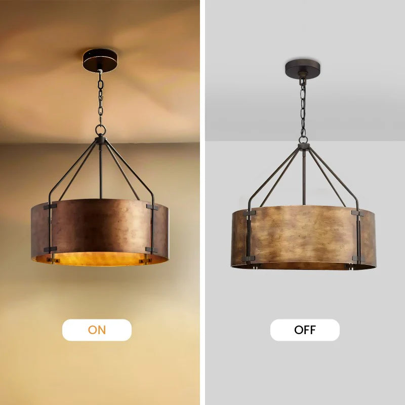 Ethan Retro Industrieel Bronzen Drum Hanglamp