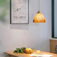 Retro Kleurrijke Natuurlijke Schelp Handgemaakte Messing Hanglamp