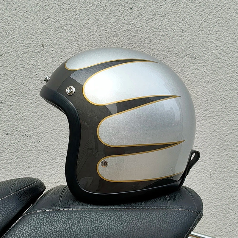 RetroRider | Stijlvolle Lage Profiel Motorhelm met DOT en ECE Goedkeuring
