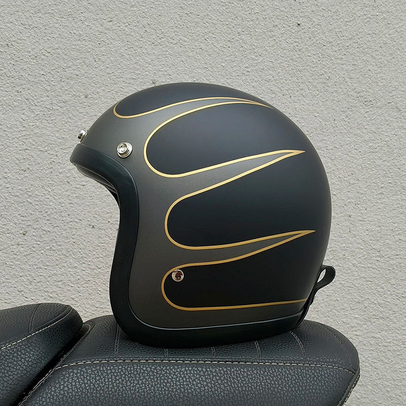 RetroRider | Stijlvolle Lage Profiel Motorhelm met DOT en ECE Goedkeuring