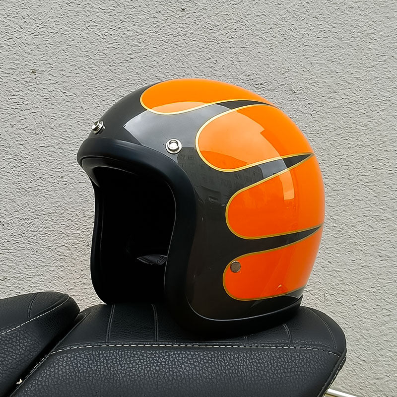 RetroRider | Stijlvolle Lage Profiel Motorhelm met DOT en ECE Goedkeuring