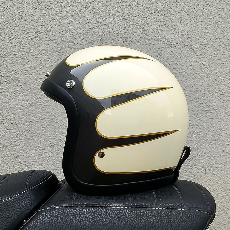 RetroRider | Stijlvolle Lage Profiel Motorhelm met DOT en ECE Goedkeuring