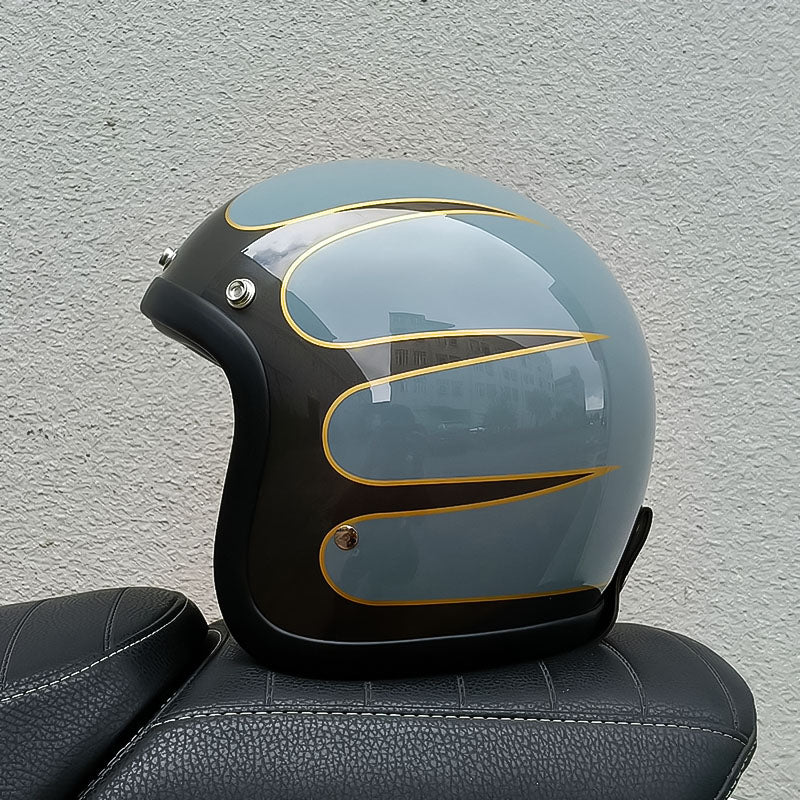 RetroRider | Stijlvolle Lage Profiel Motorhelm met DOT en ECE Goedkeuring