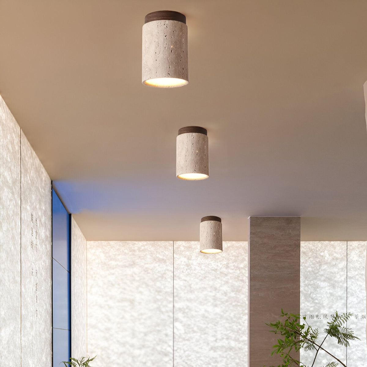 Orin Retro Travertine Flush Mount Plafondlamp