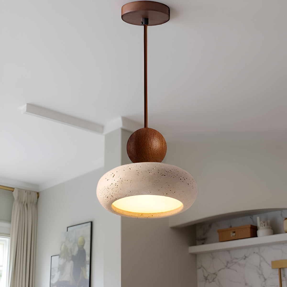 Retro Wabi-Sabi Travertine Hanglamp
