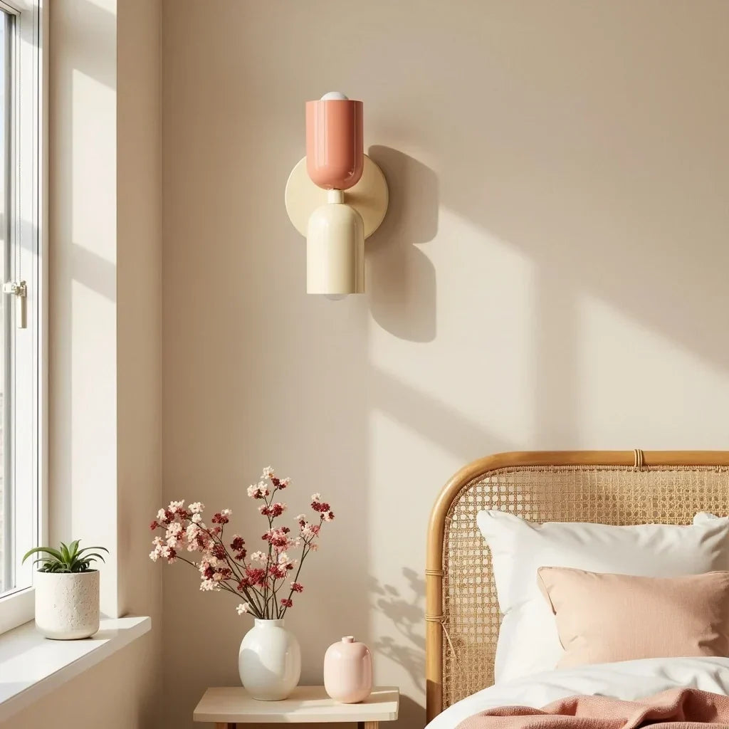 Retro wandlamp in heldere kleuren