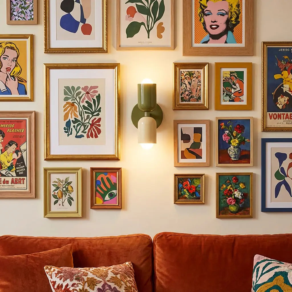 Retro wandlamp in heldere kleuren