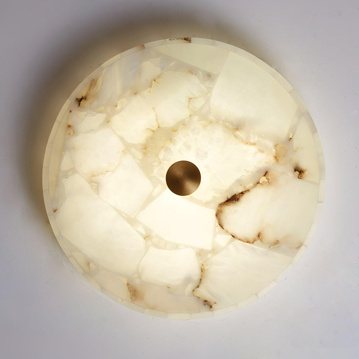 Delya Ronde Alabaster Plafondlamp