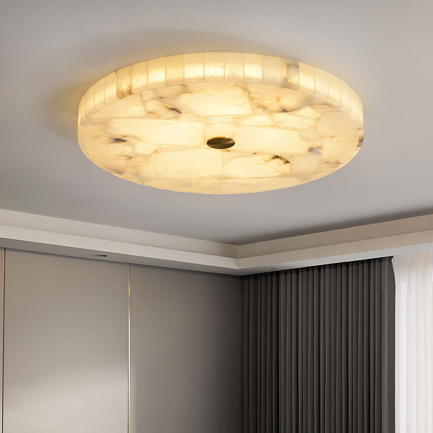 Delya Plafondlamp Alabaster LED Rond