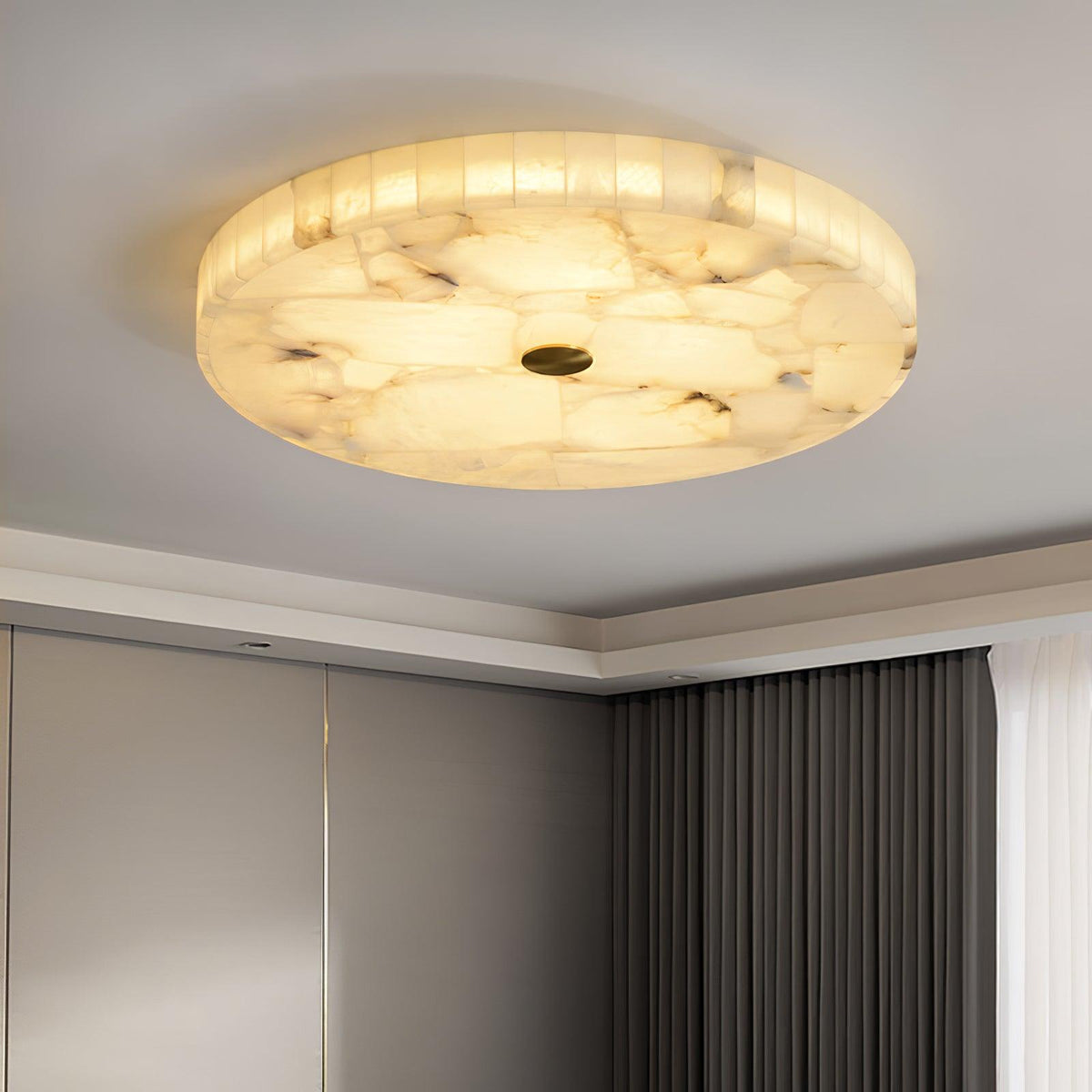 Delya Ronde Alabaster Plafondlamp