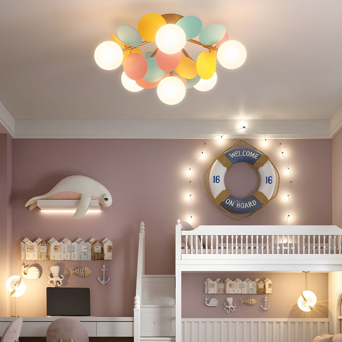 Solara Rond Plafondlamp Macaron in Pastelkleuren