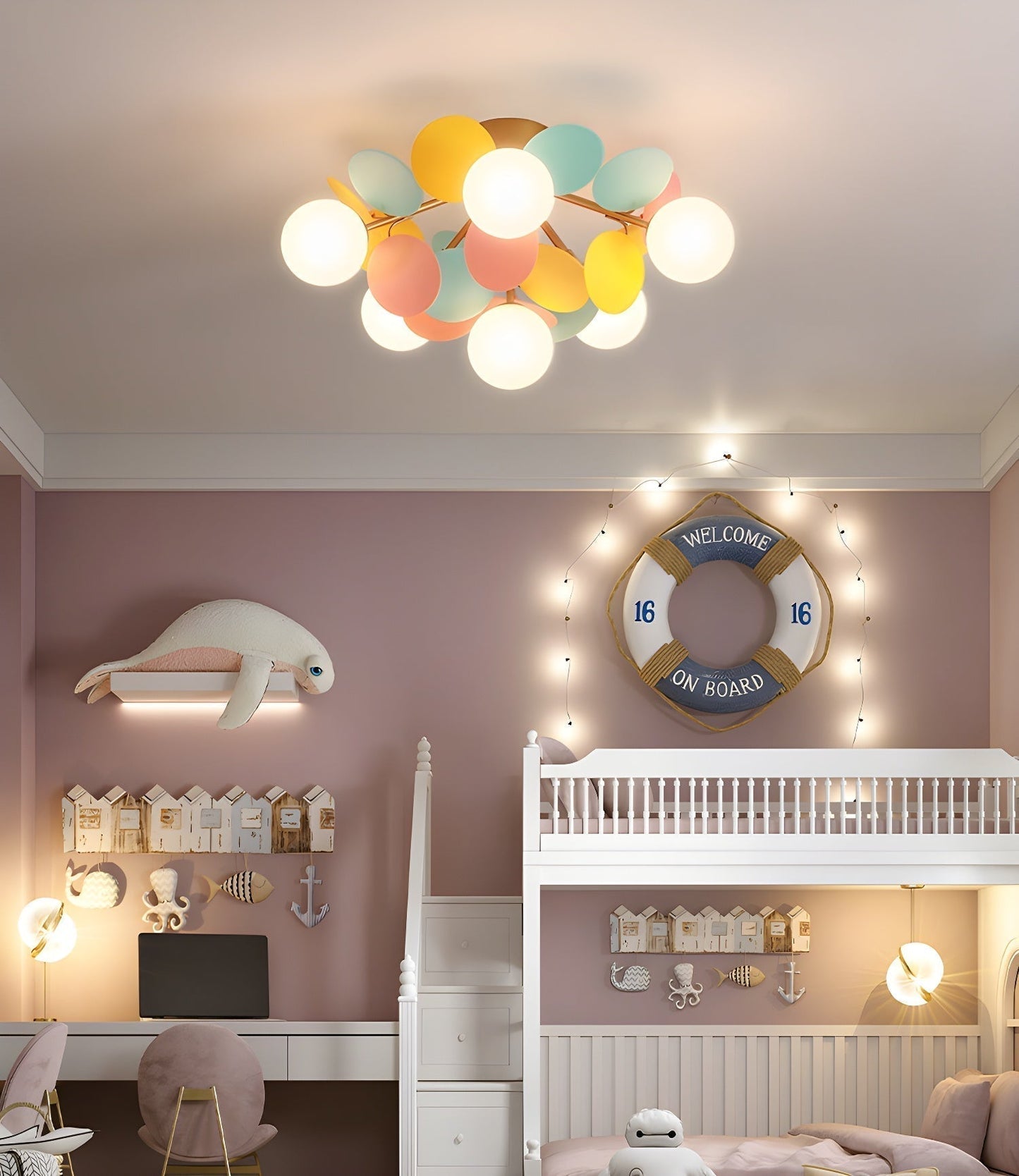Solara Rond Plafondlamp Macaron in Pastelkleuren