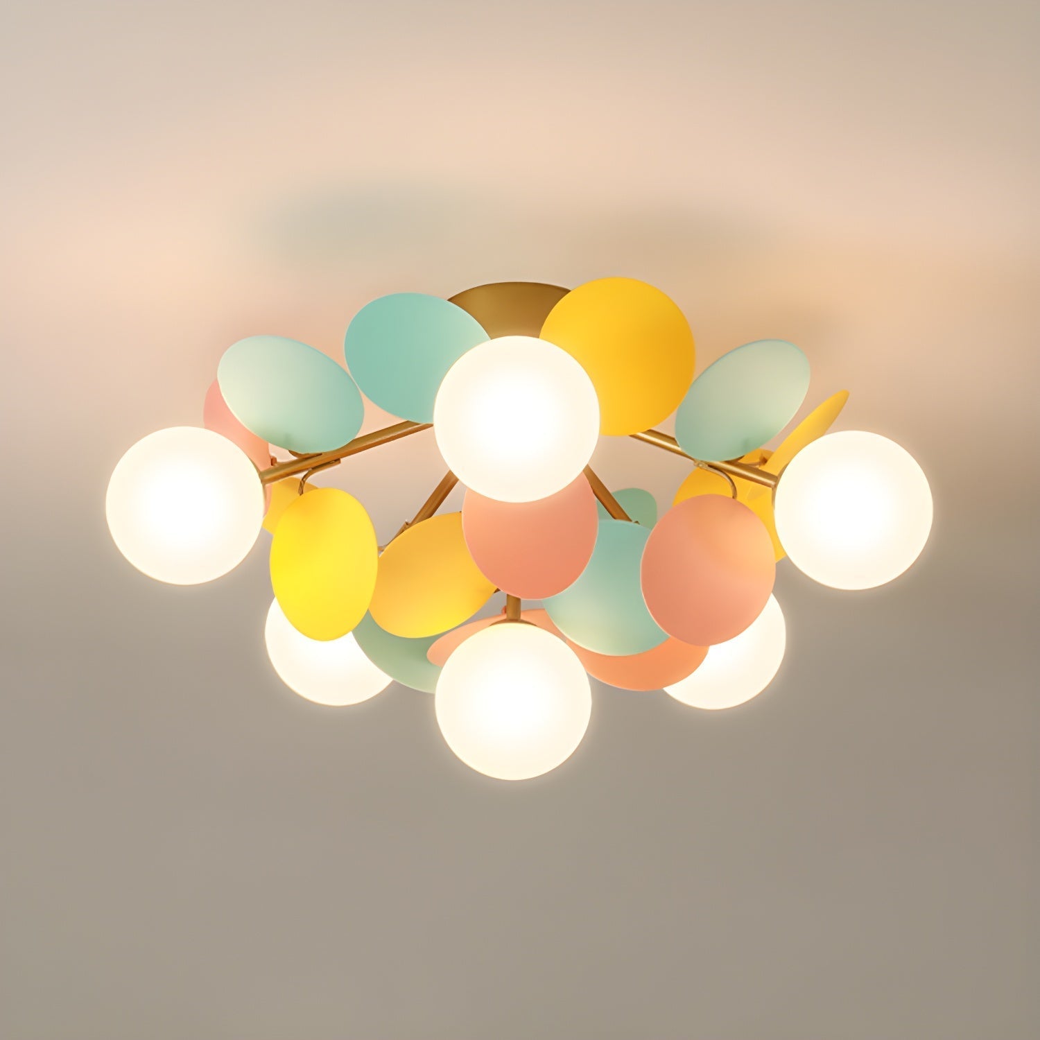 Solara Rond Plafondlamp Macaron in Pastelkleuren