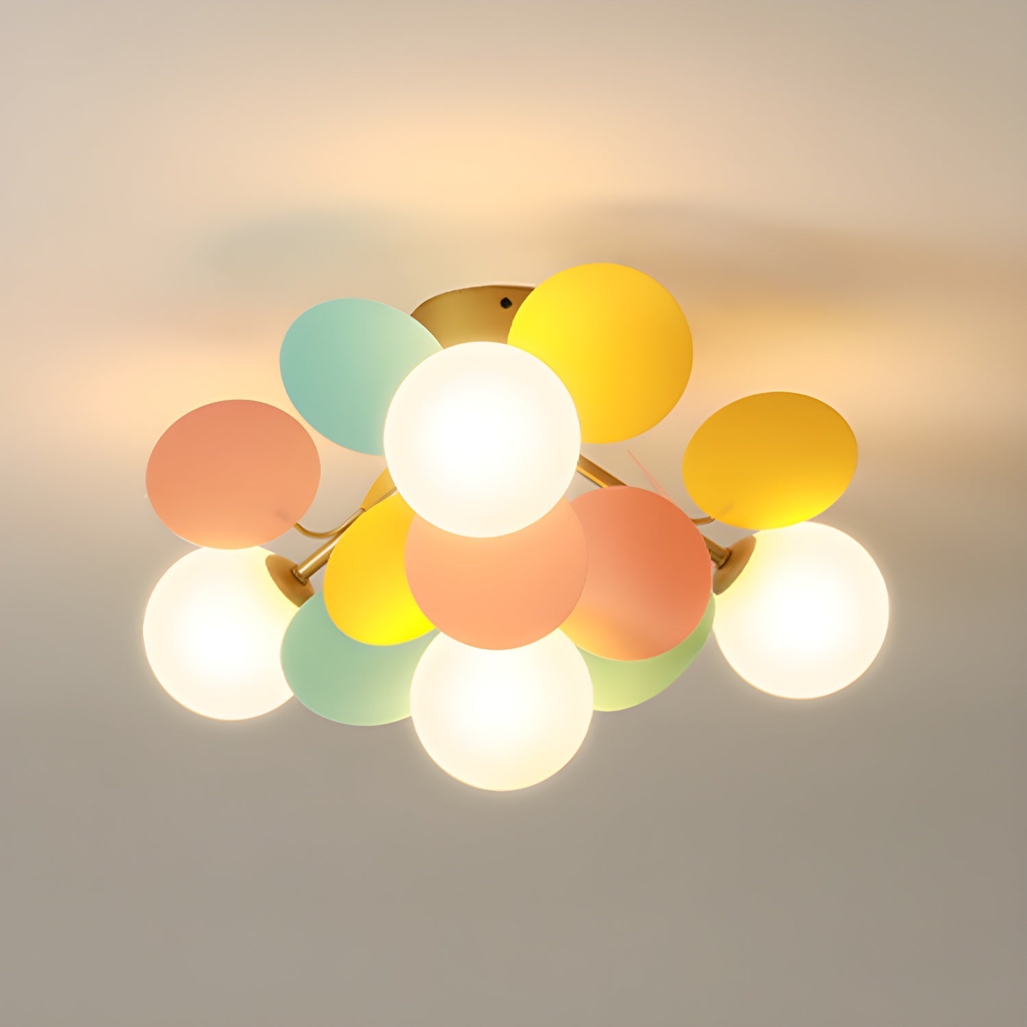 Solara Rond Plafondlamp Macaron in Pastelkleuren