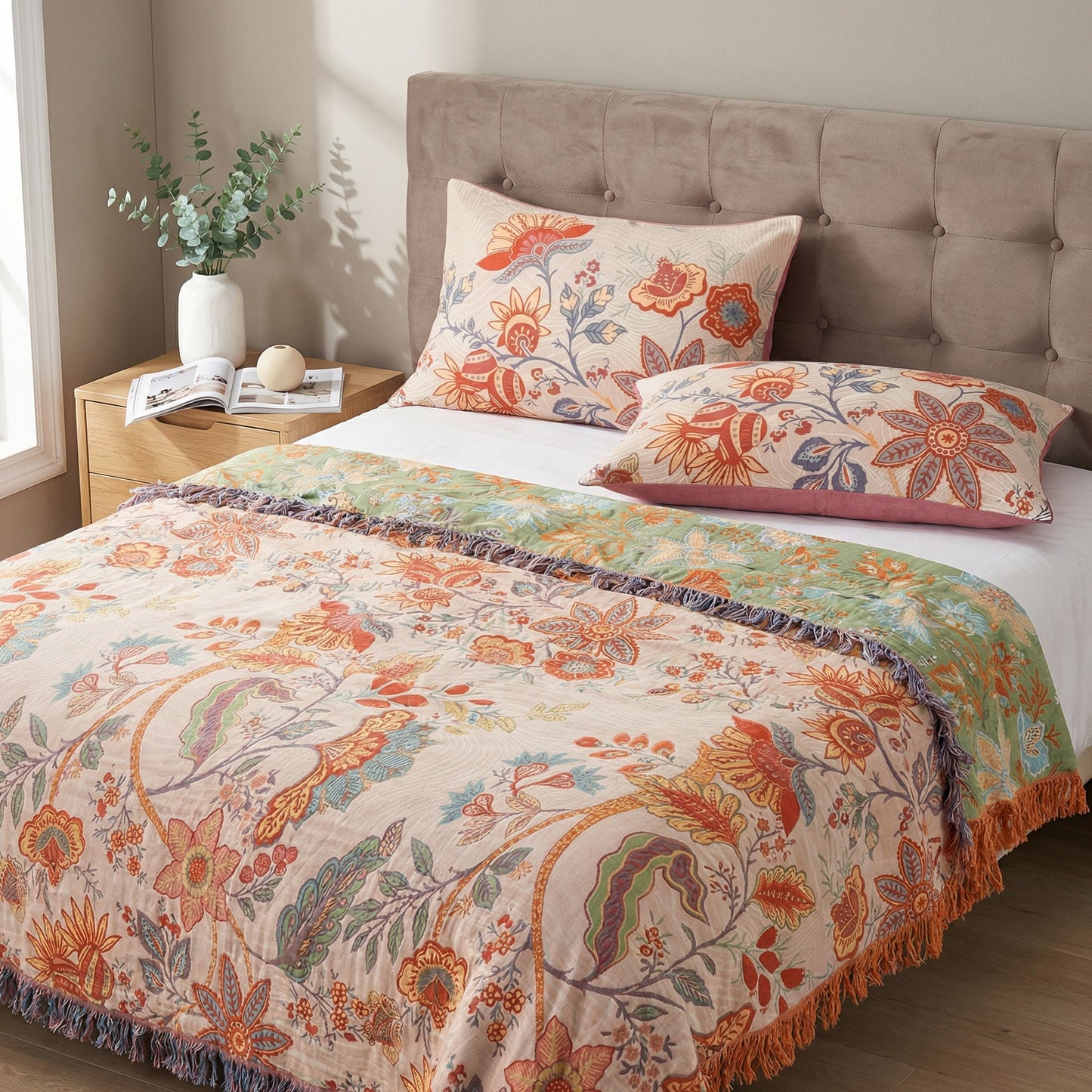 Rustieke Bloemen Boho Kussenslopen | 2-delige Set
