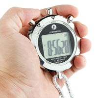 PS528 Metalen Stopwatch Professionele Chronograaf Handheld Digitale LCD Sport Timer met Strap