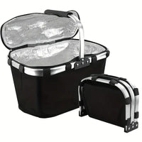 ThermaTrip Vouwmand | Geïsoleerde Picknickmand met Aluminiumfolie & Handvat | 3-voudig opvouwbaar | Voor Uitstapjes, Park, Winkelen & Reizen