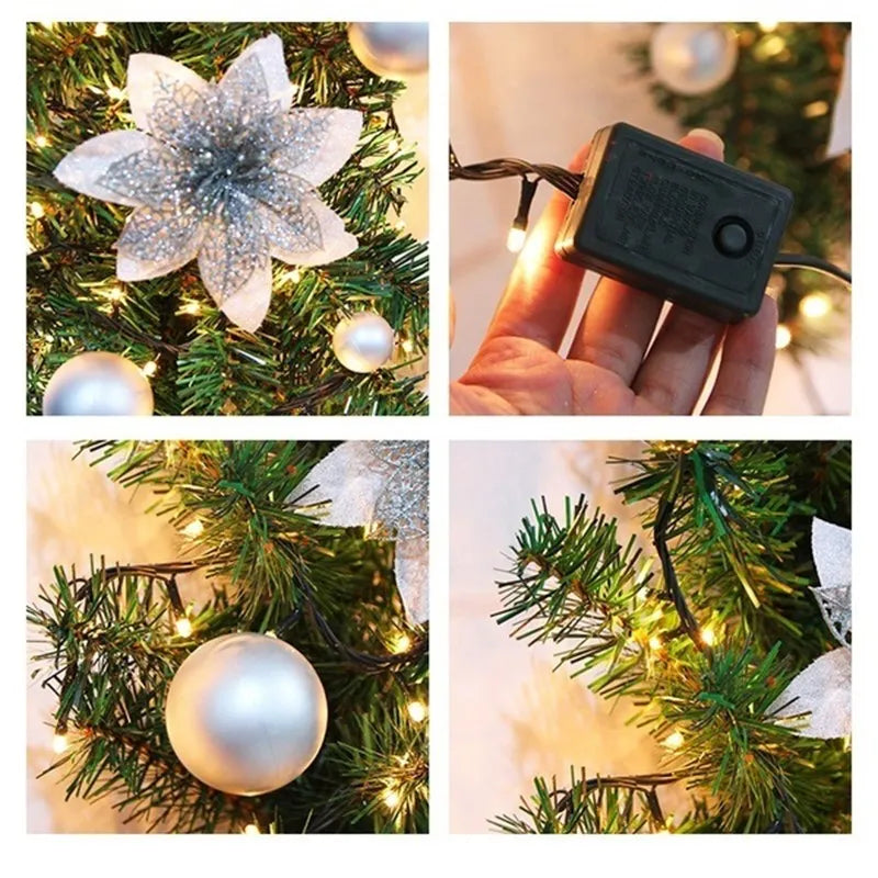 Luminarae | Kerstguirlande 2,7 m | Met LED-verlichting & dennen takken | Voor open haard, trapleuning & deurdecoratie | 5 Kleuren