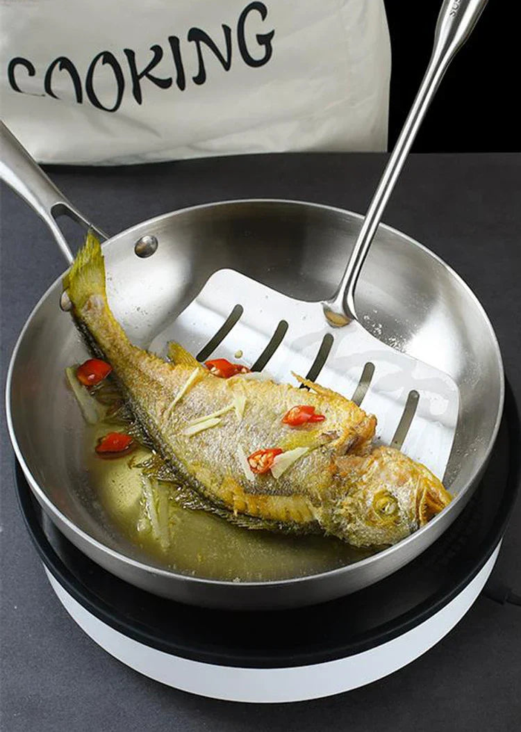 Skanto | Professionele Kookpan - 304 RVS, 2MM dik 5-laags Stalen pan & Kookpan