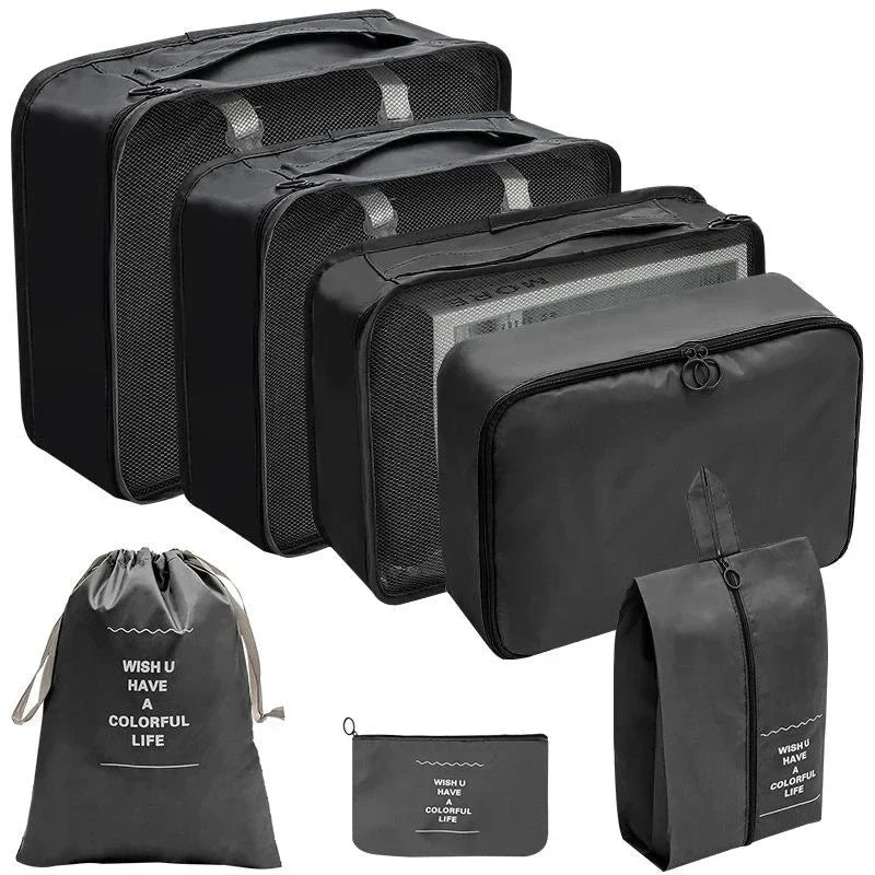 PackWunder Reisorganizer Set 7/8/9/10-delig | Opvouwbare Koffer-organizer | Voor kleding, schoenen & accessoires