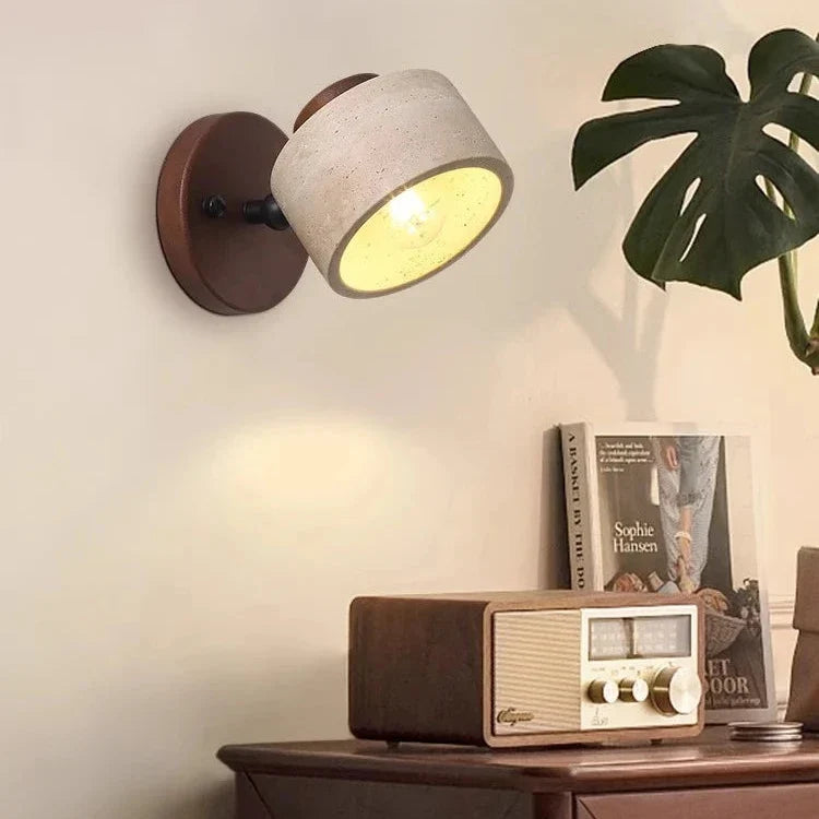 Studie Lezen Minimalistische Travertijn Steen Wandlamp