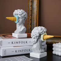 David Beeldje met IJsje Huisdecoratie Sculptuur