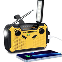 Skanto | Nødradio met sveiv en solcelle – Draagbare dynamoradio met powerbank en LED-zaklamp