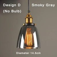 Industriële retro hanglamp met glas – Rookglas lampenkap