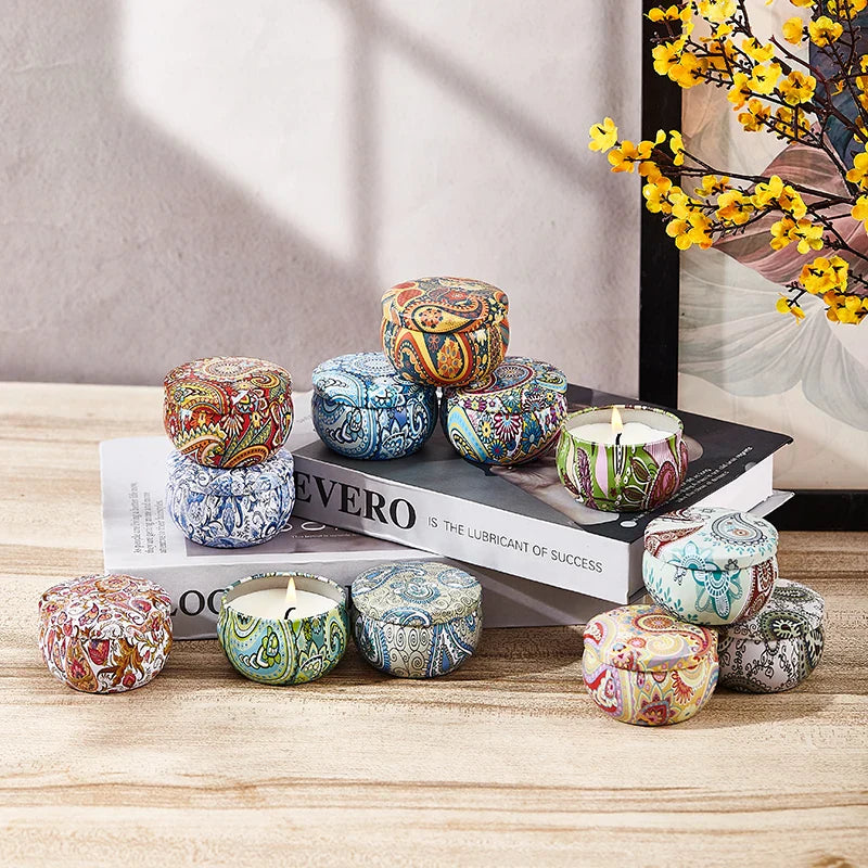 Florivis – 12-Delige Sojawas Geurkaarsen Set voor Aromatherapie & Cadeau