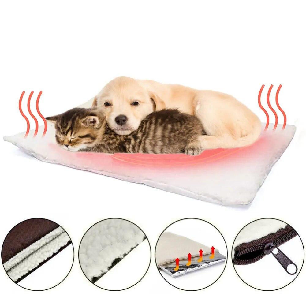 Pet Cozy Warmtekussen | Ideaal voor koude winterdagen Zelfverwarmende mat ontworpen om huisdieren warm en ontspannen te houden.