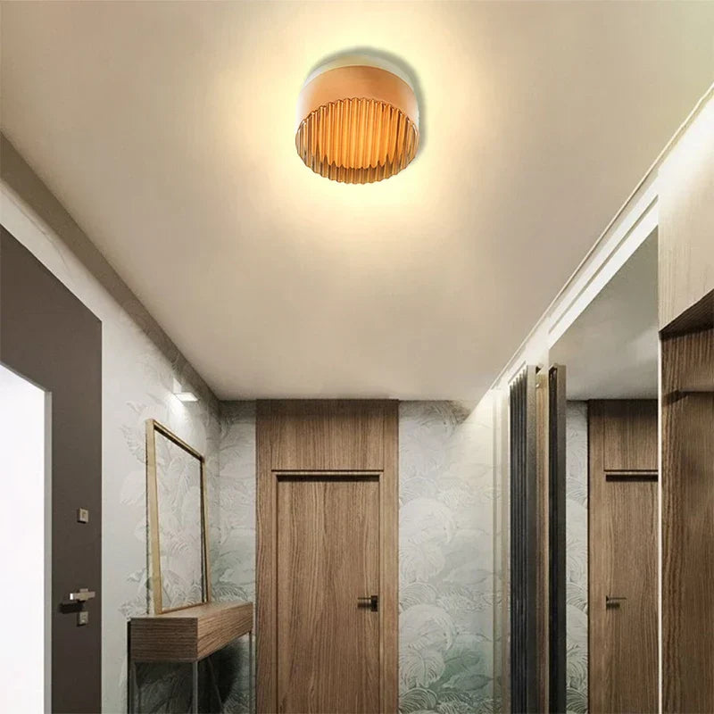 minimalistische LED plafondlamp van glas in Scandinavische stijl voor binnen