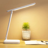 6000mAh oplaadbare LED bureaulamp USB 3 kleuren traploos dimbare bureaulamp Touch opvouwbaar oogbeschermend lees nachtlampje