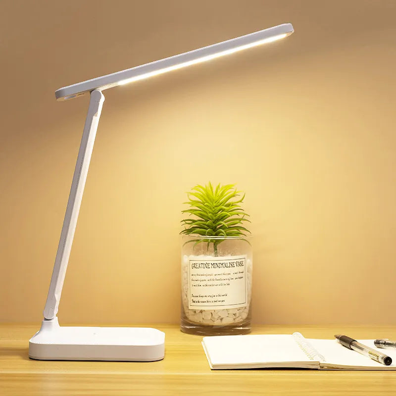 6000mAh oplaadbare LED bureaulamp USB 3 kleuren traploos dimbare bureaulamp Touch opvouwbaar oogbeschermend lees nachtlampje