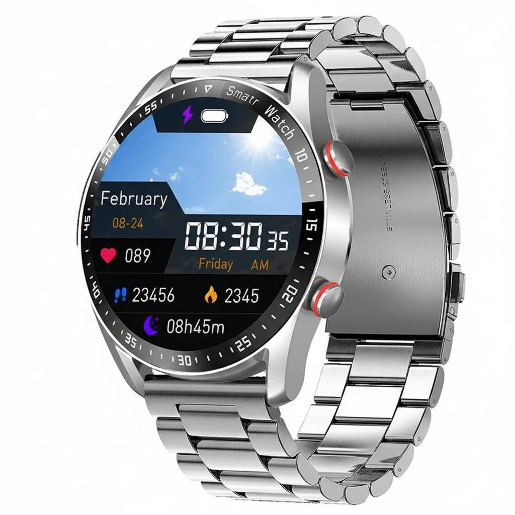 CARDIOTRON – Premium Heren-Smartwatch met ECG+PPG & Belfunctie