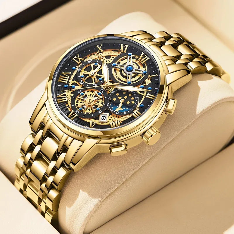 Elegante Business-Quartz Horloge voor Heren | Waterdicht tot 3 Bar – Ronog