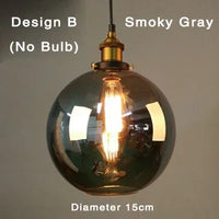 Industriële retro hanglamp met glas – Rookglas lampenkap