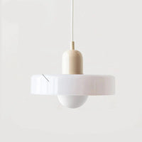 Moderne hanglamp met gekleurd glazen kap Bauhaus
