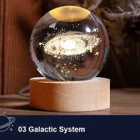 Astranova Galaxy Nachtlicht | LED Kristallbol met Melkweg-ontwerp | Warmwit Licht | Creatief Cadeau voor Kinderen & Volwassenen