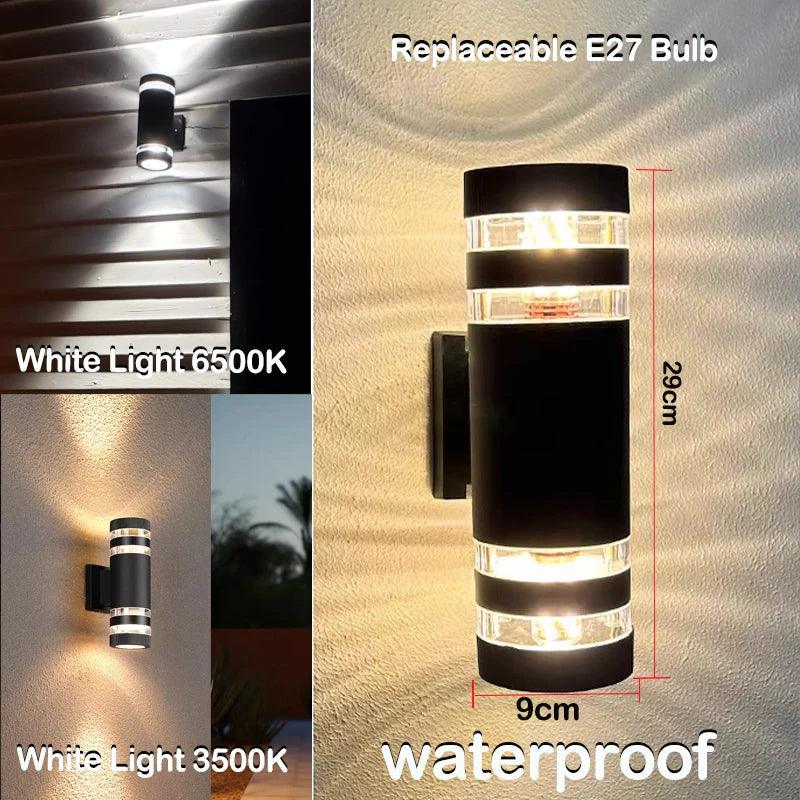 LumiBloc™ | Up & Down Effect | E27 Fitting | IP65 Waterdicht | Modern Design voor Tuin & Balkon