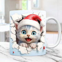 FelineElegance 3D Zwarte Kat Koffiemok | Betoverende keramische theekop met een speels ontwerp, perfect voor kinderen en ideaal voor verrassingscadeaus.
