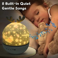 LED nachtlamp projector met afstandsbediening en muziek – lamp voor kinderen met sterren en timer
