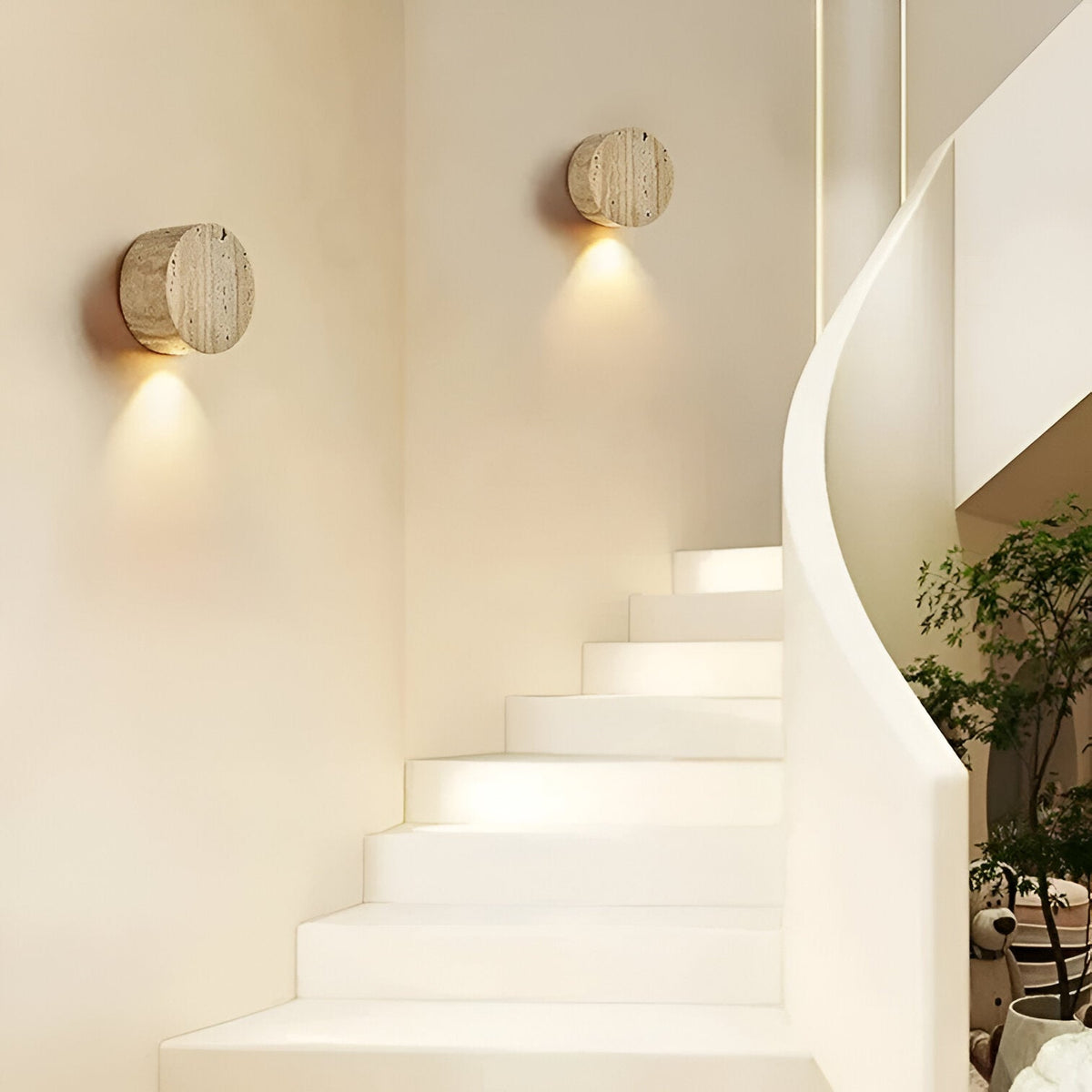 Japanse Wabi Sabi Natuurlijke Travertijn Steen Wandlamp