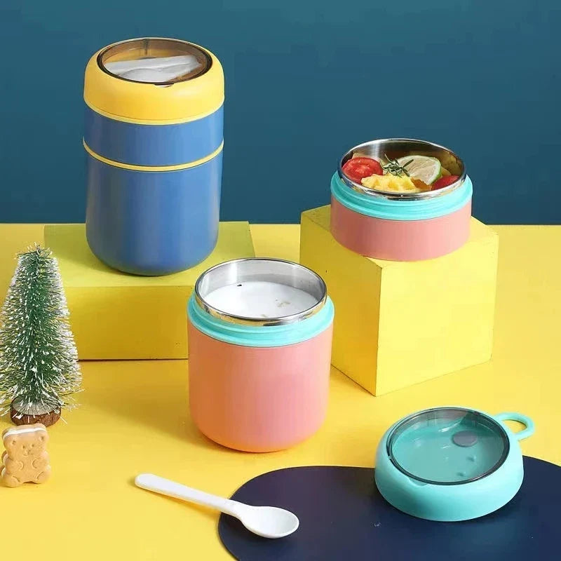ThermoMea thermobekers RVS | 530 ml / 710 ml | Geïsoleerde soep- en lunchbeker | Lekvrij en duurzaam