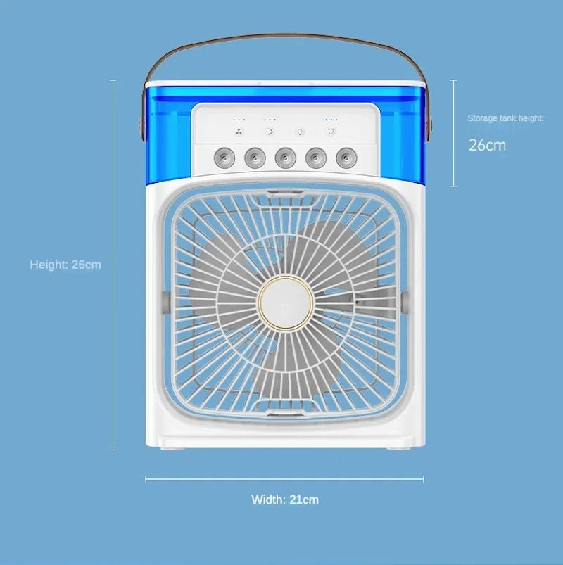 Draagbare Luchtconditioner & Luchtbevochtiger: Hydrokoud kleine luchtkoeler met 3-snelheden ventilatorinstelling - Ideaal voor kantoor- en huishoudelijk gebruik |