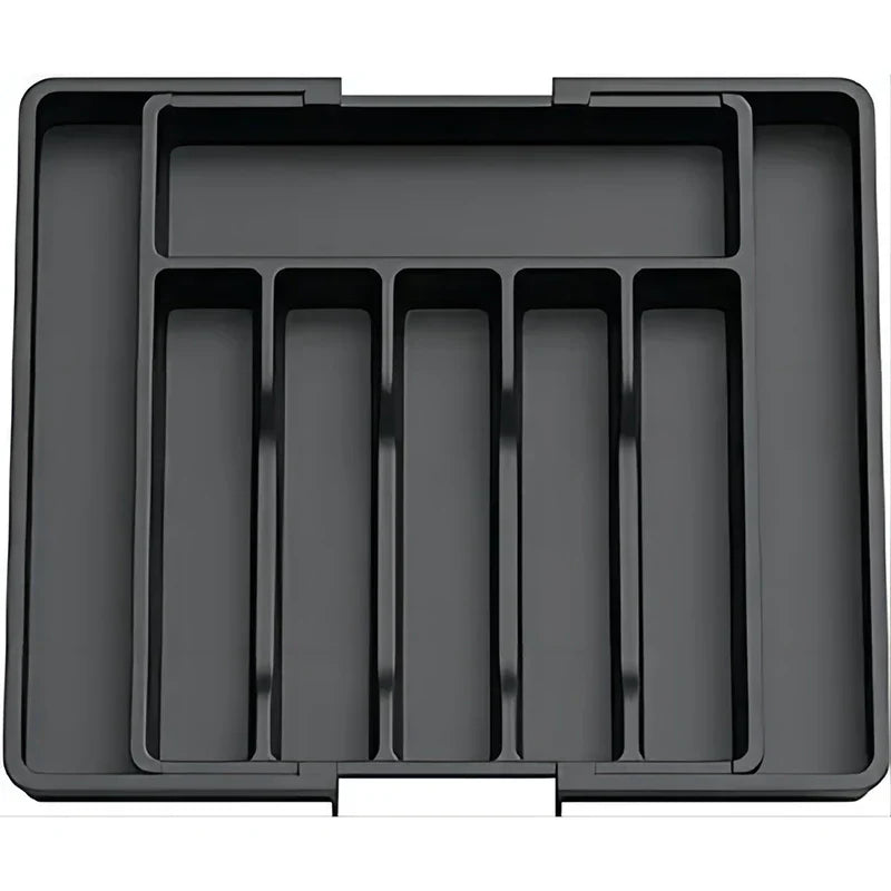 Modulora Besteklade-inzet | Uittrekbare bestek-organizer | Verstelbaar opbergsysteem van PP | 38×35 cm
