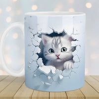FelineElegance 3D Zwarte Kat Koffiemok | Betoverende keramische theekop met een speels ontwerp, perfect voor kinderen en ideaal voor verrassingscadeaus.