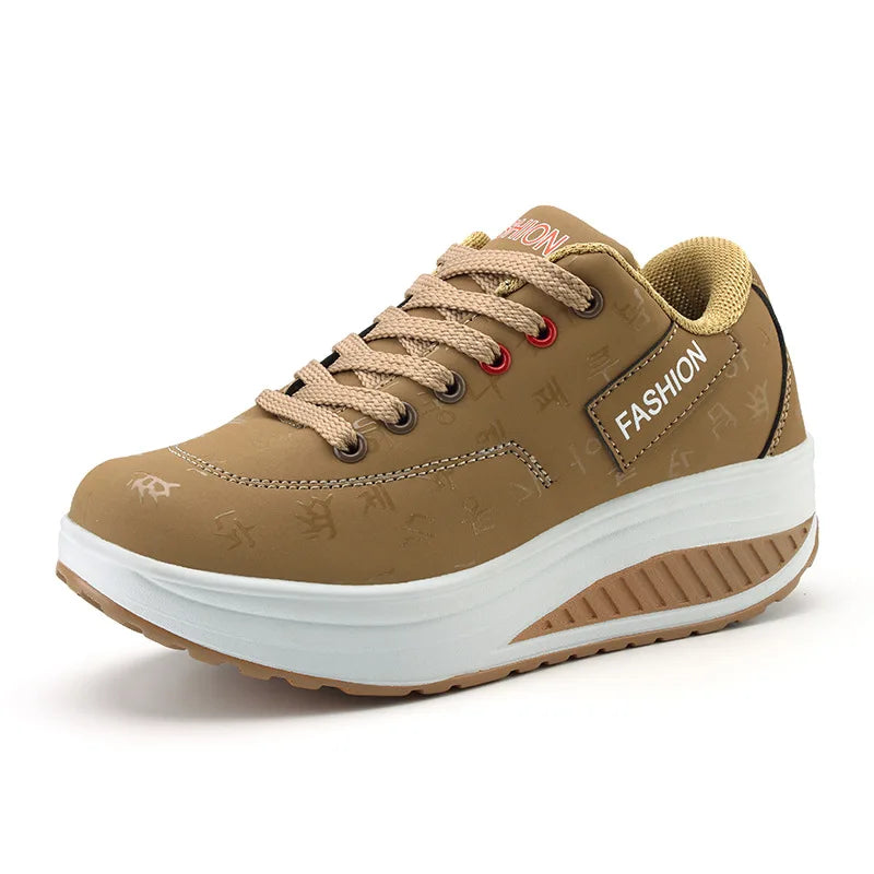 VeluxeStride Herfst Luxe Hardloopschoenen | Elegante leren veterschoenen met comfortabele plateauzool voor moeiteloze stijl en ondersteuning tijdens je runs